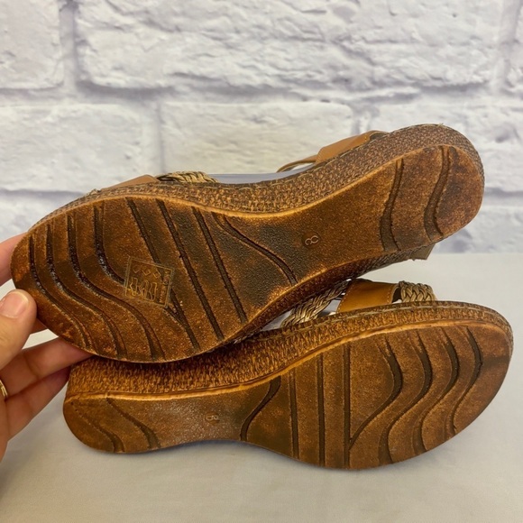 Patrizia 8 Spring Step Malorie Camel Wedge Women’s Tan Sandals Comfort Shoes - Picture 6 of 13